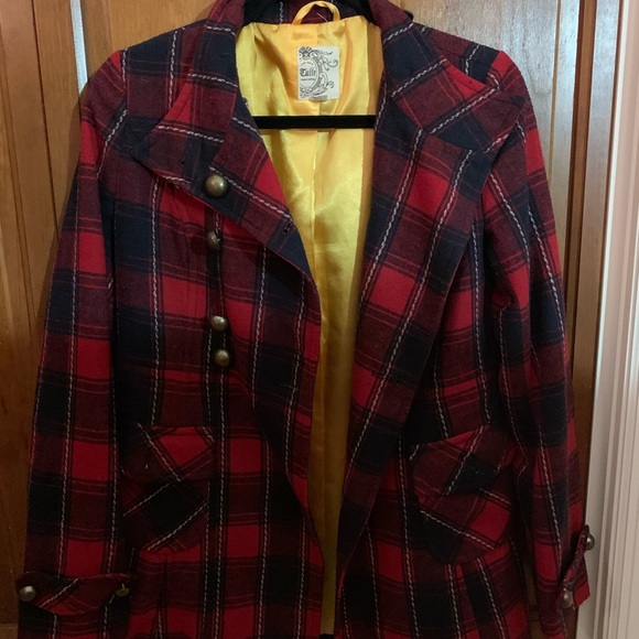 PLAID BUTTON DOWN JACKET - Picture 3 of 6